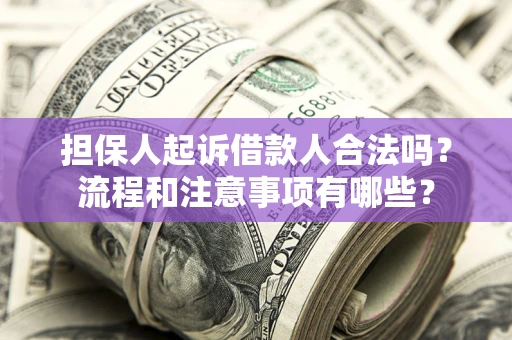武汉担保人起诉借款人合法吗？流程和注意事项有哪些？
