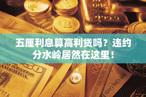 武汉五厘利息算高利贷吗？违约分水岭居然在这里！