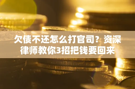 武汉欠债不还怎么打官司？资深律师教你3招把钱要回来