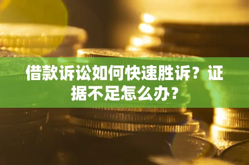武汉借款诉讼如何快速胜诉？证据不足怎么办？