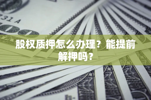 武汉股权质押怎么办理？能提前解押吗？